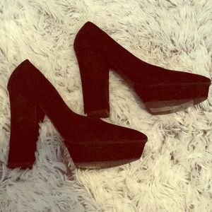 Black Suede Forever 21 Heels